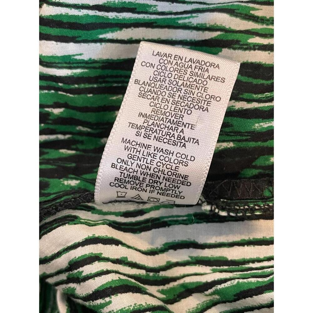 Derek Lam For Design Nation Cotton Shirt Dress Long Sleeve Woodgrain Green XS - Picture 8 of 8